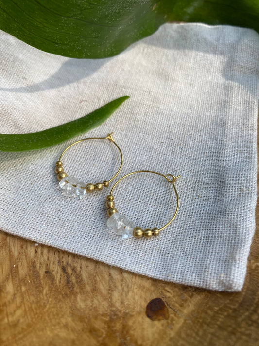 Aki Hoops Rock Crystal