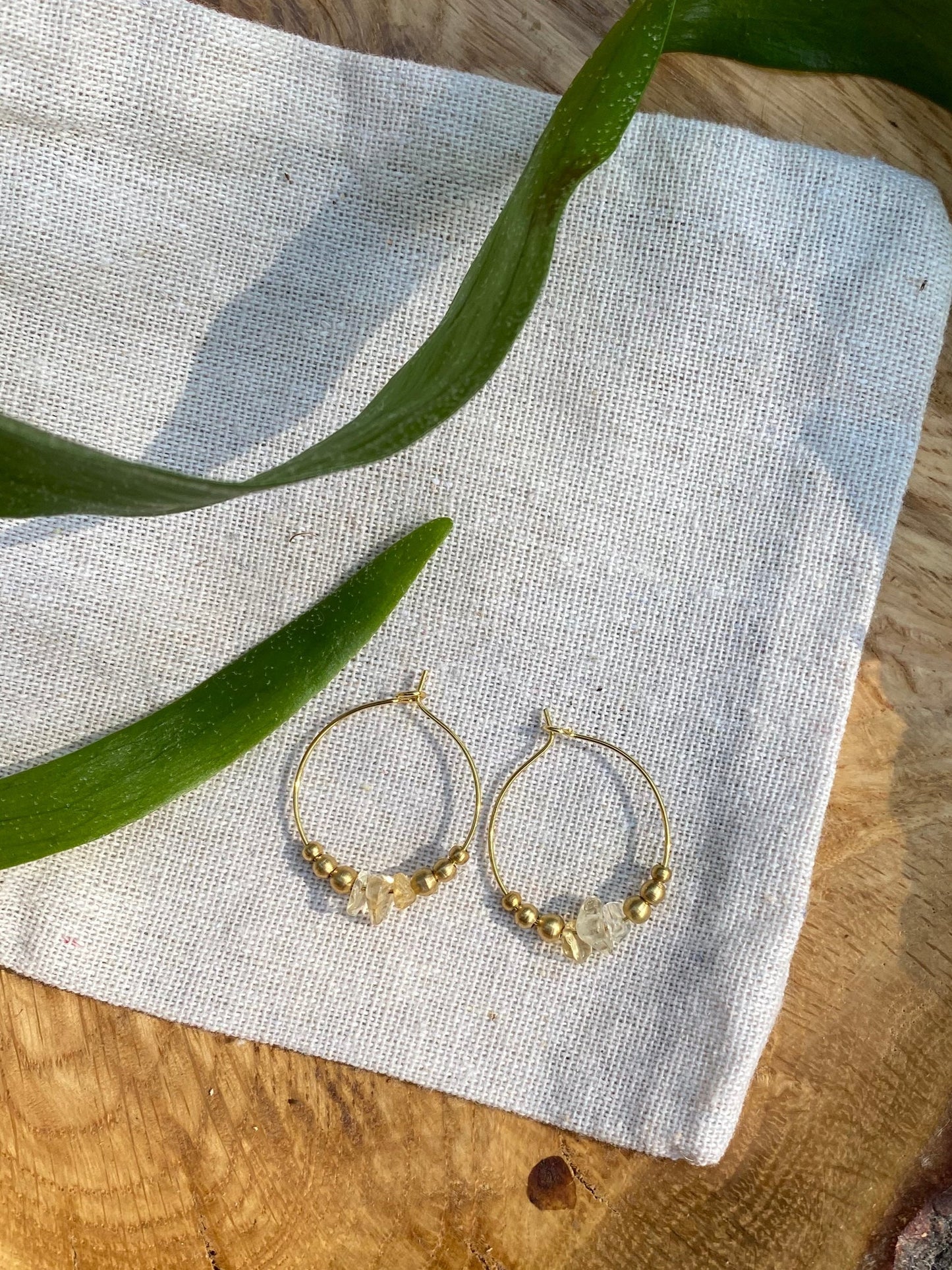 Aki Hoops Citrine