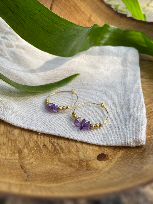 Aki Hoops Amethyst