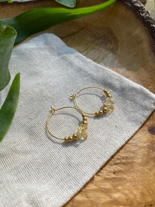 Aki Hoops Citrine