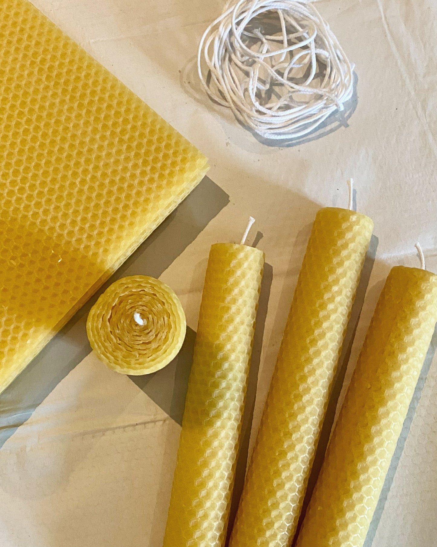 4x 100% pure beeswax candles