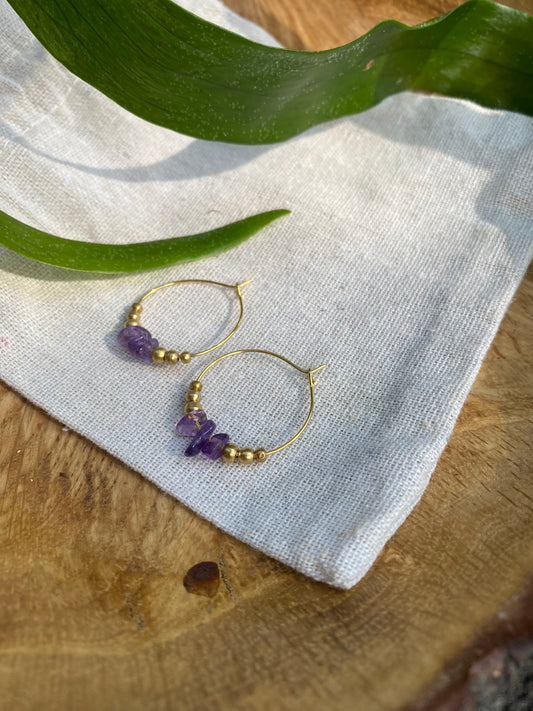 Aki Hoops Amethyst