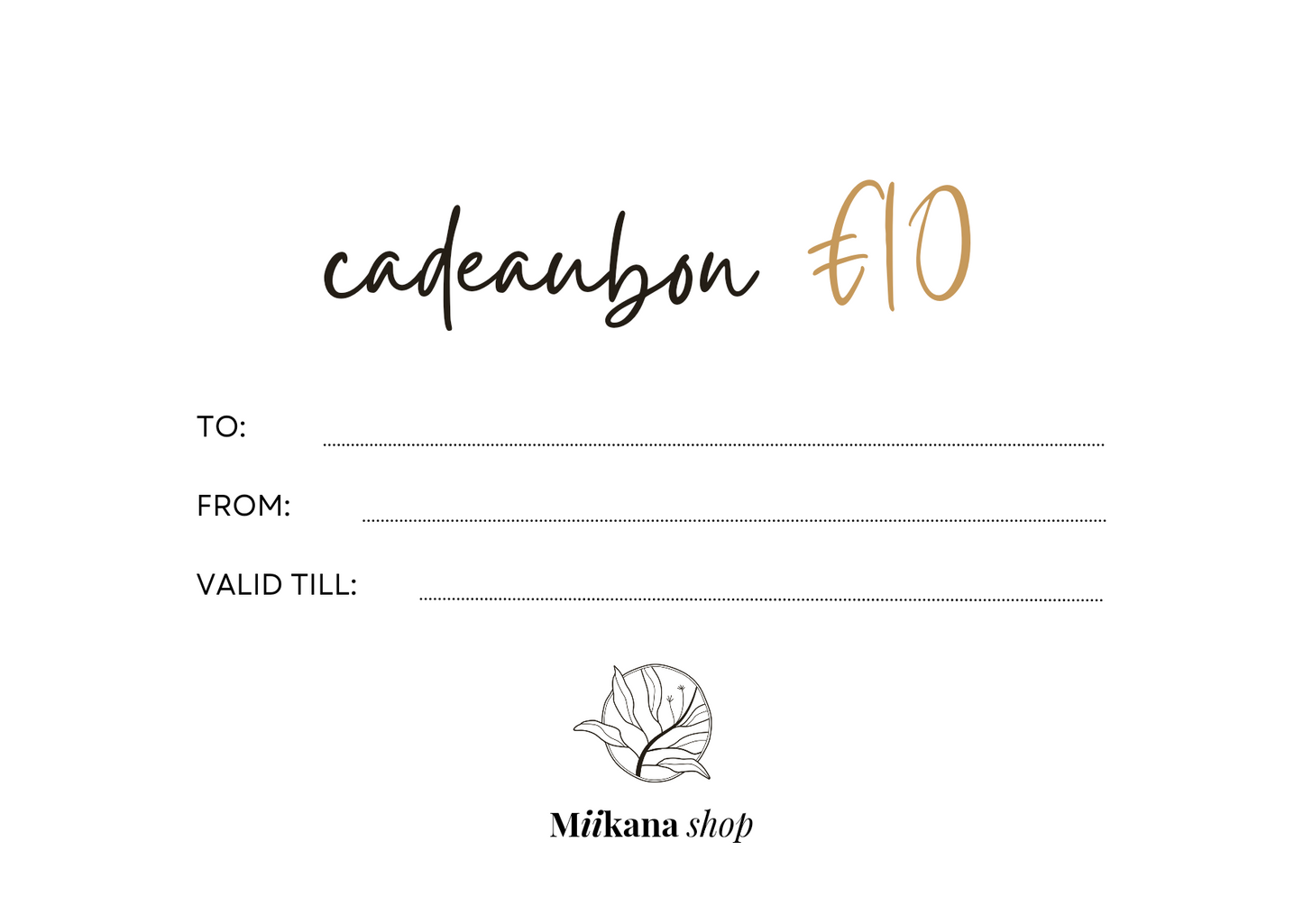 Miikana Shop Gift Card