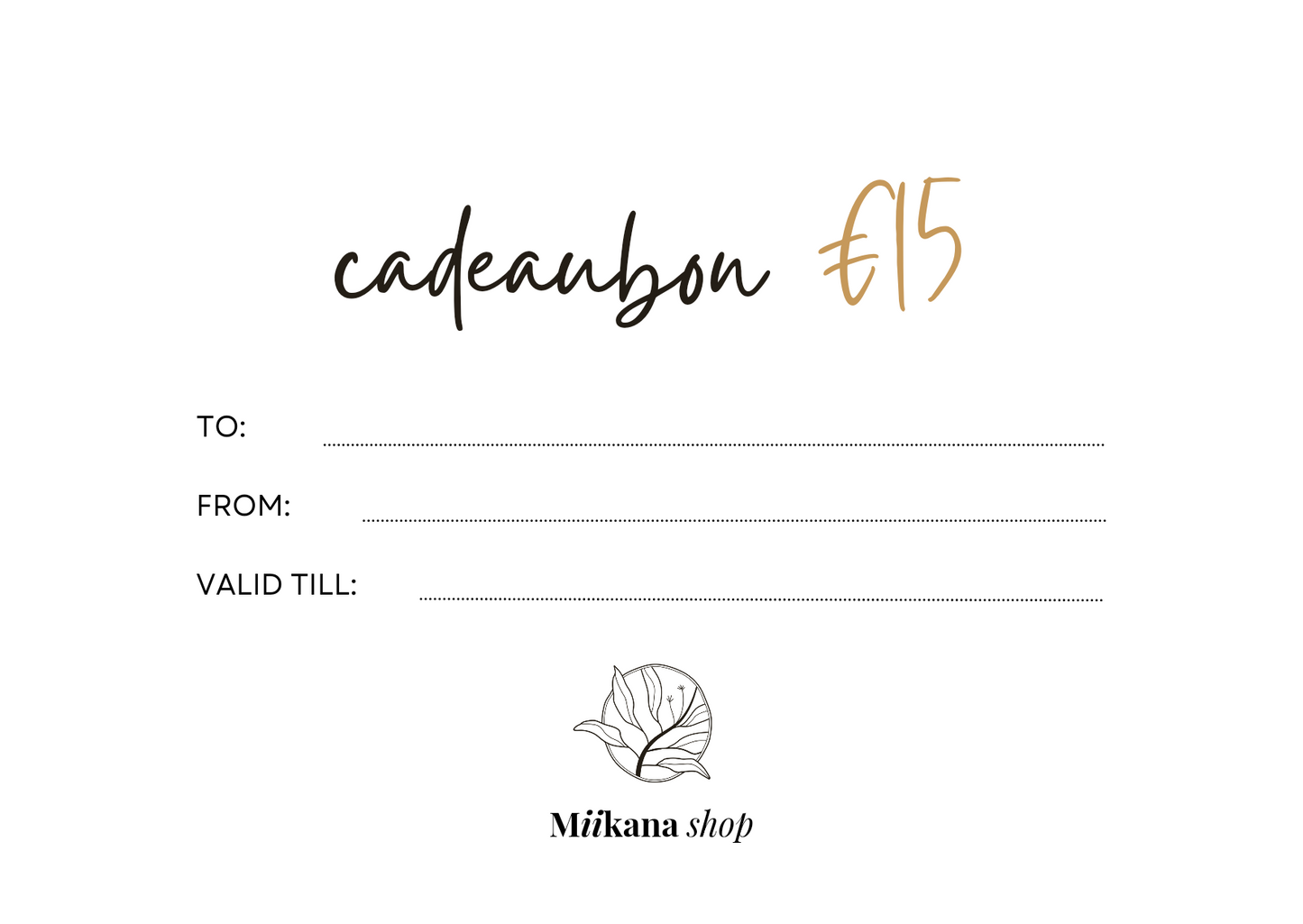Miikana Shop Gift Card