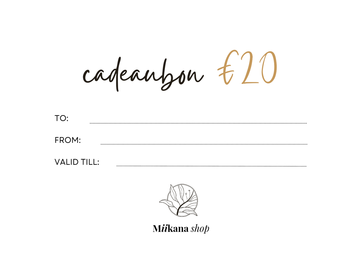 Miikana Shop Gift Card